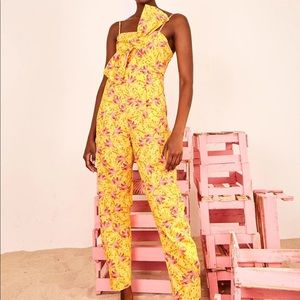 NWT Farm Rio Banana Sunshine Bow Top Jumpsuit